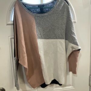 A. Byer Color Block Sweater - Gray, White, and Pink